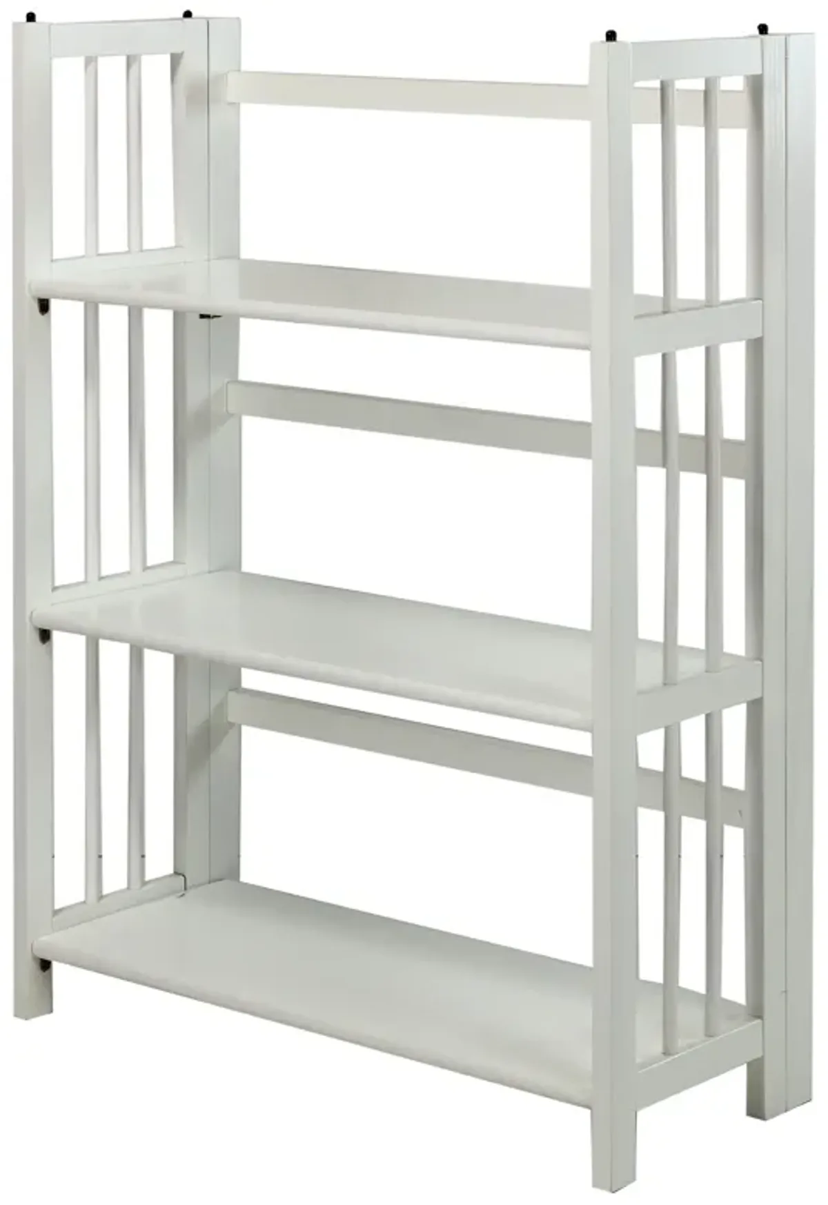 Casual Home 3-Shelf Folding Stackable Bookcase (27.5" Wide)-White