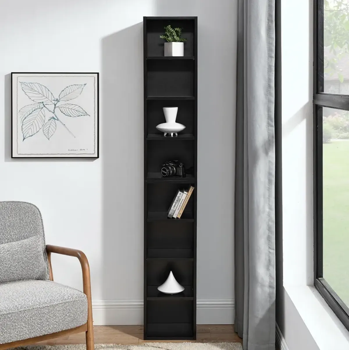 70.9 in.Tall Wood 4-Shelf Standard Bookcase with Shelves (Set of 2)