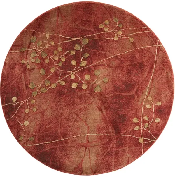 Somerset ST74 Flame 5'6" x Round Rug