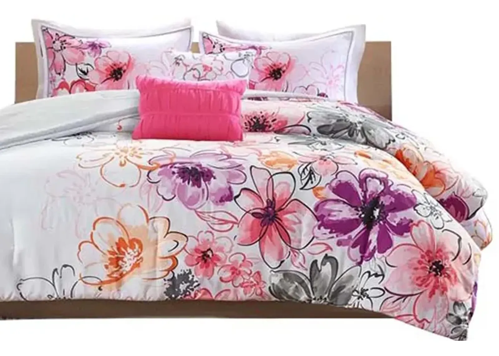 Gracie Mills Lysandra Floral Print Comforter Set