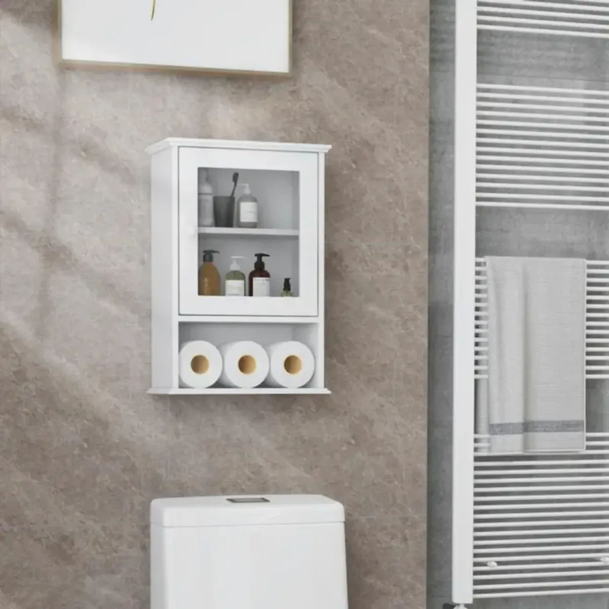 Hivvago Bathroom Wall Mounted Adjustable Hanging Storage Medicine Cabinet