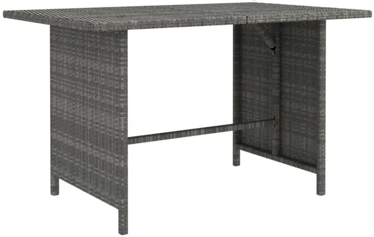 Avio 9pc Outdoor Modular Sofa Set, Square Coffee Table, Gray Rattan - Benzara