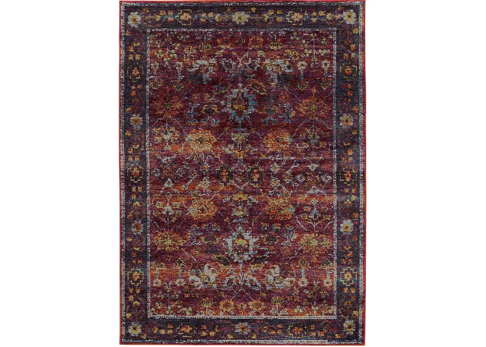 Andorra 1'10" x 3'2" Red Rug