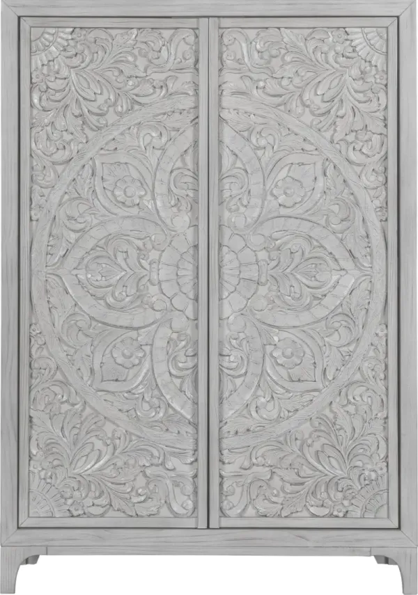 Boho Chic Wardrobe Chest in Washed White