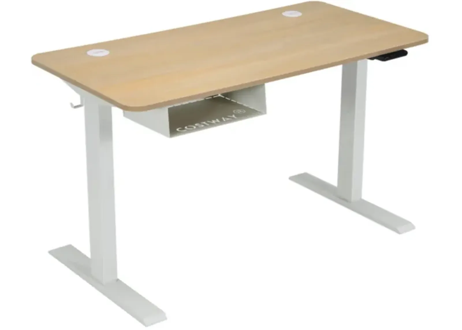 Hivvago 48 Inches Electric Standing Adjustable Desk with Control Panel and USB Port-Beige