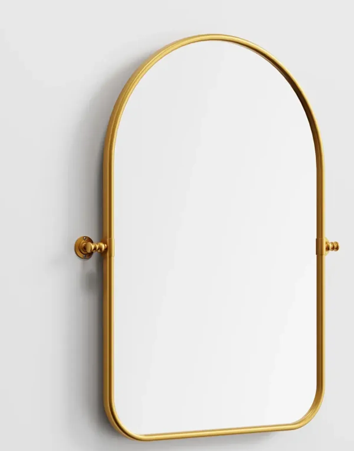 24*36  Arched Metal Framed Round Corner Bathroom Vanity Mirror in Gold