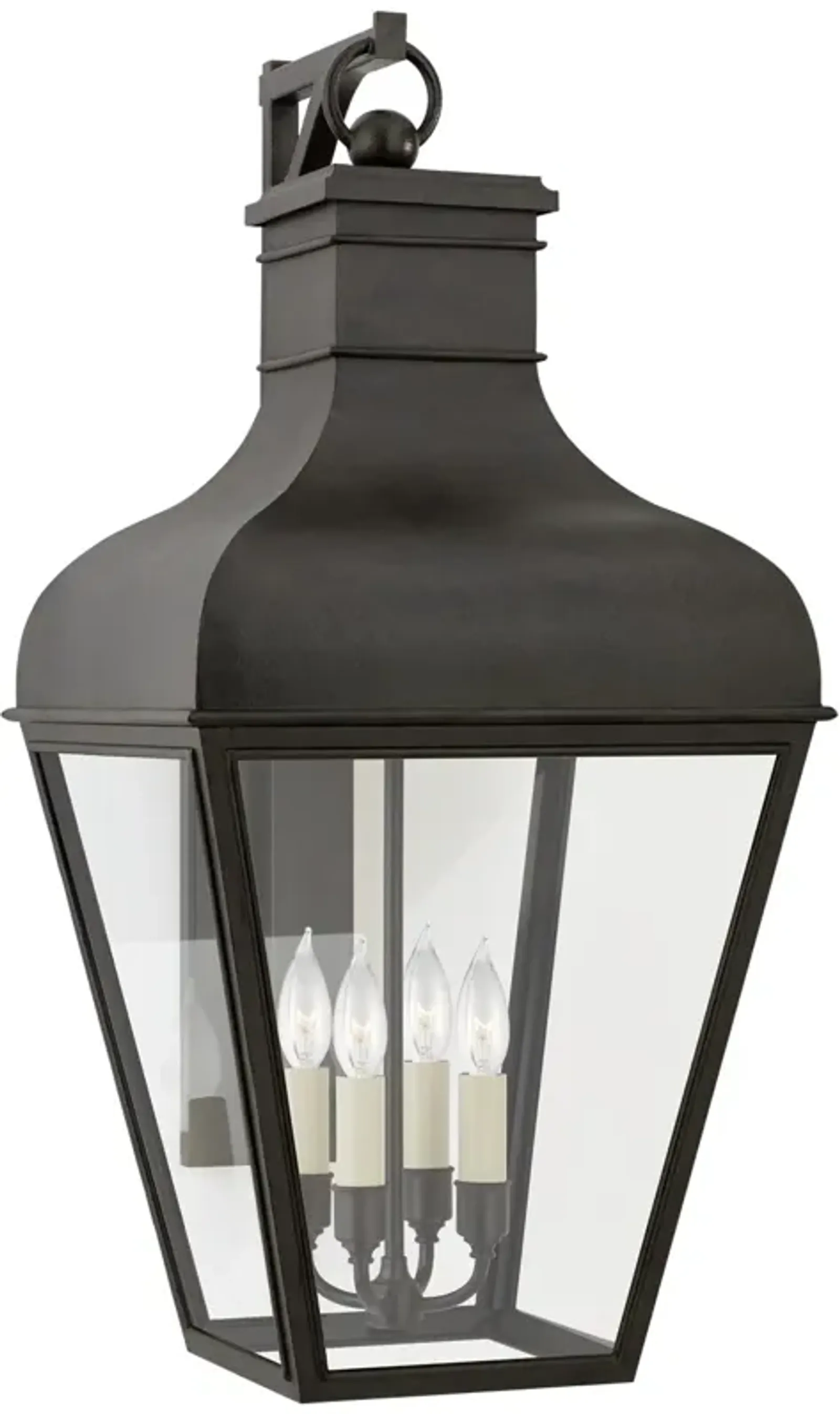 Fremont Large Bracketed Wall Lantern in French Rust with Clear Glass