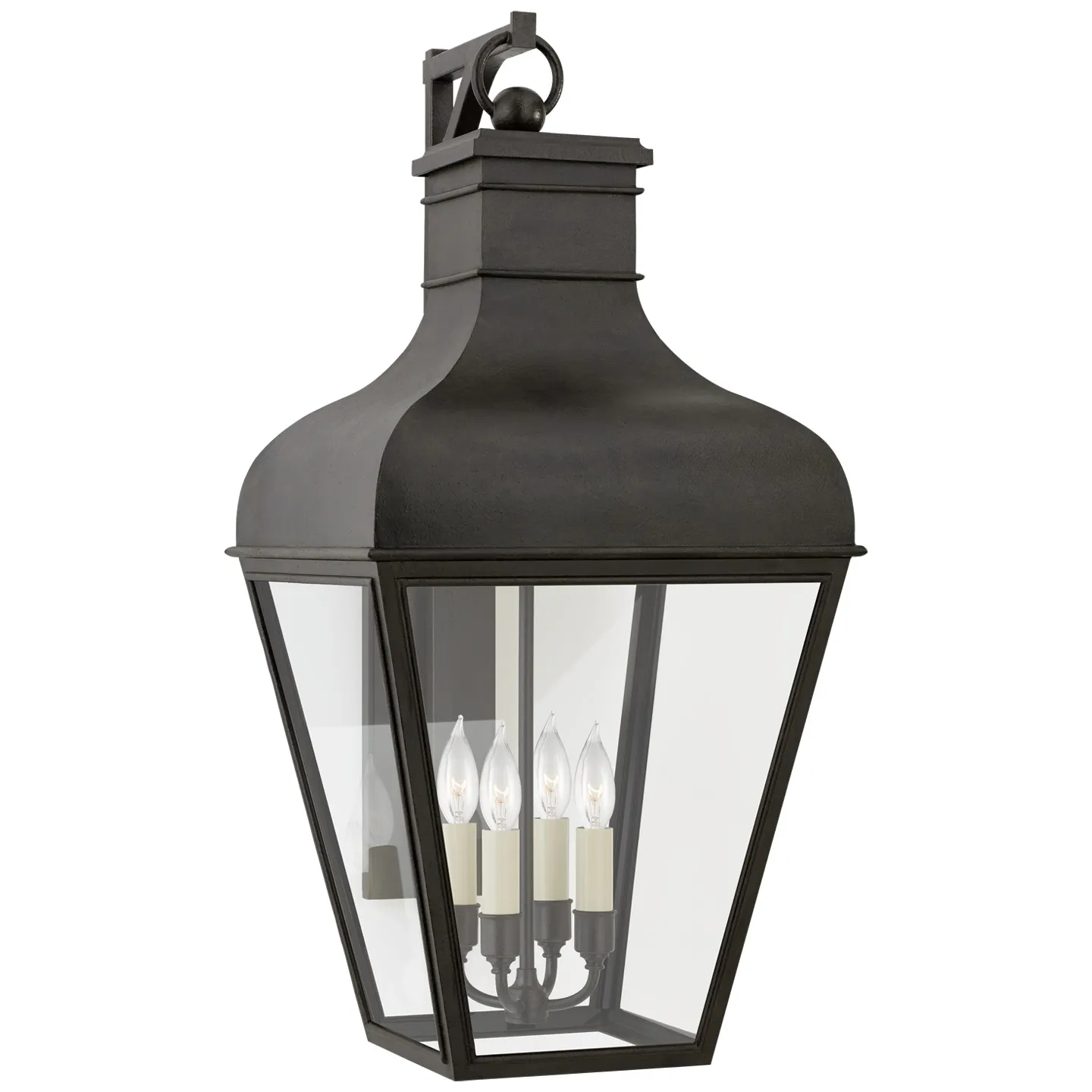 Fremont Large Bracketed Wall Lantern in French Rust with Clear Glass