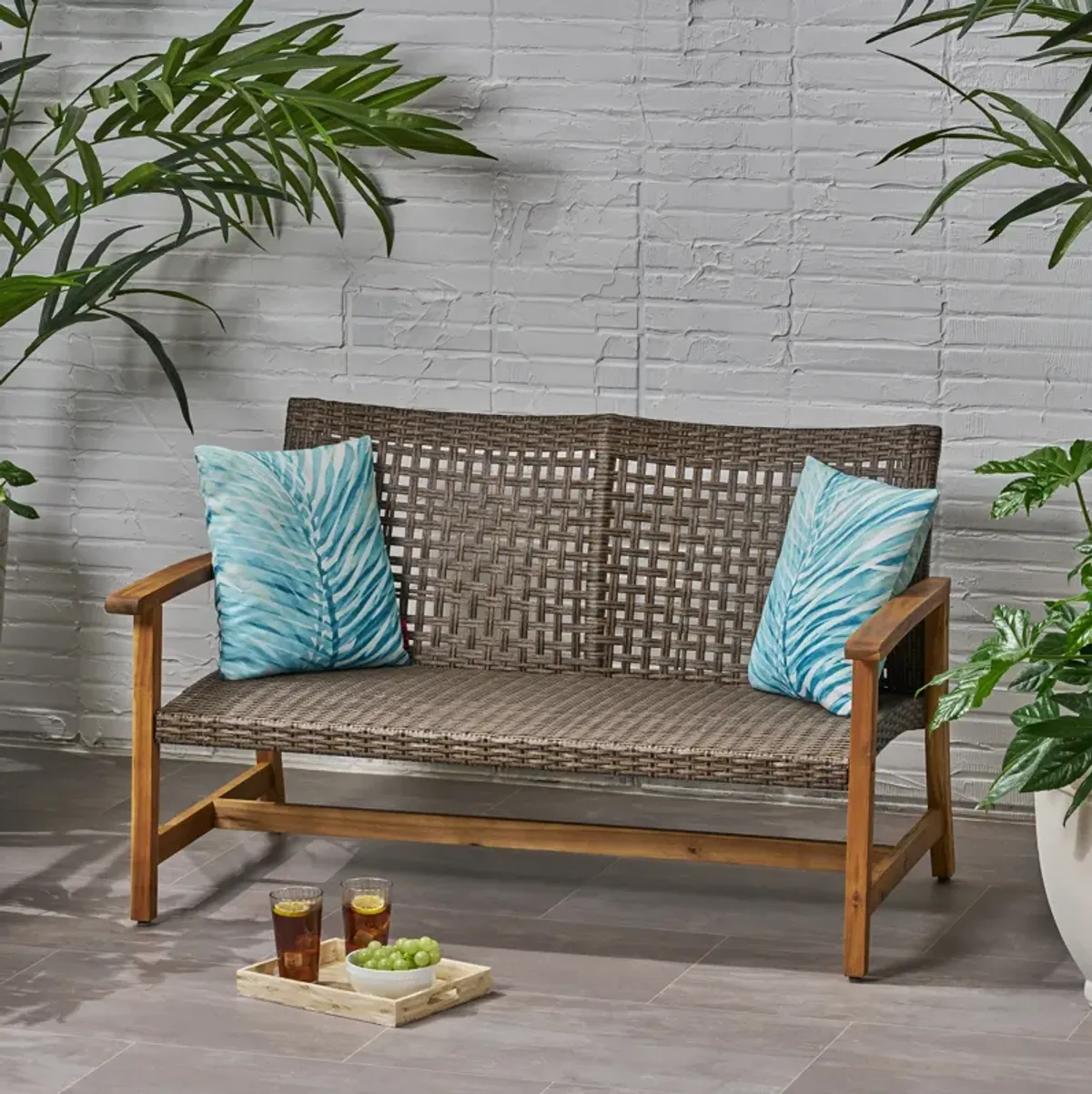 Merax Outdoor Patio Wicker  Sofa Loveseat