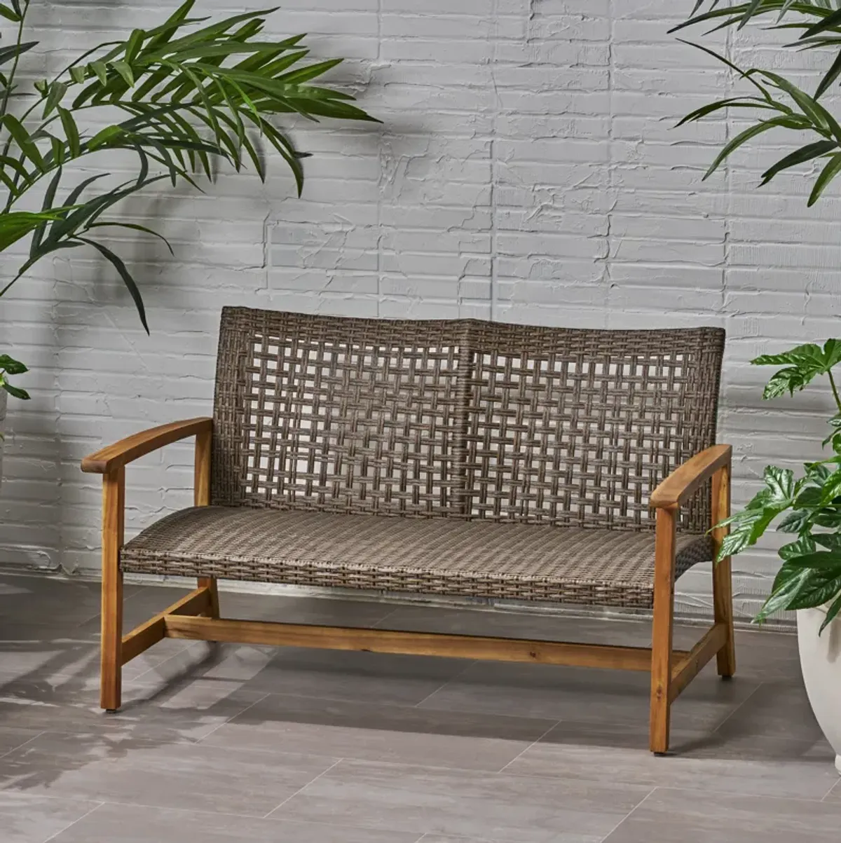 Merax Outdoor Patio Wicker  Sofa Loveseat