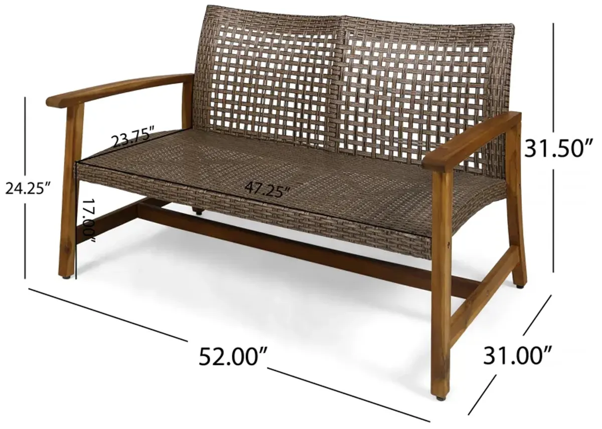 Merax Outdoor Patio Wicker  Sofa Loveseat