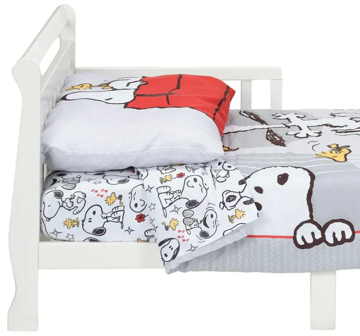 Bedtime Originals Snoopy Love 4-Piece Toddler Bedding Set - Gray/Red/White