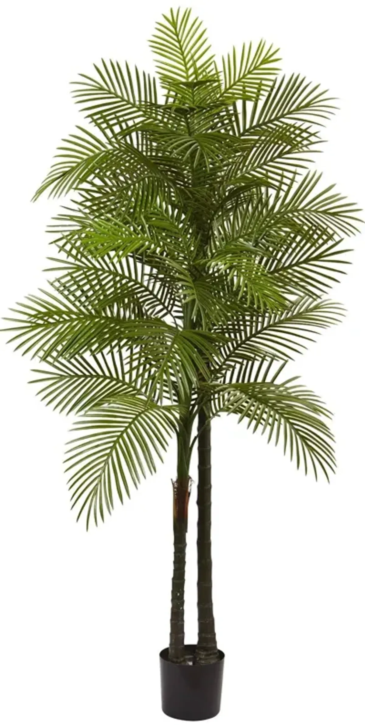 Nearly Natural 7-ft Double Robellini Palm Tree UV Resistant (Indoor/Outdoor)