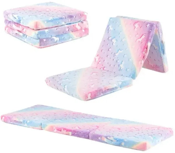 Hivvago Foldable Floor Mattress for Kids with Washable Flannel Cover