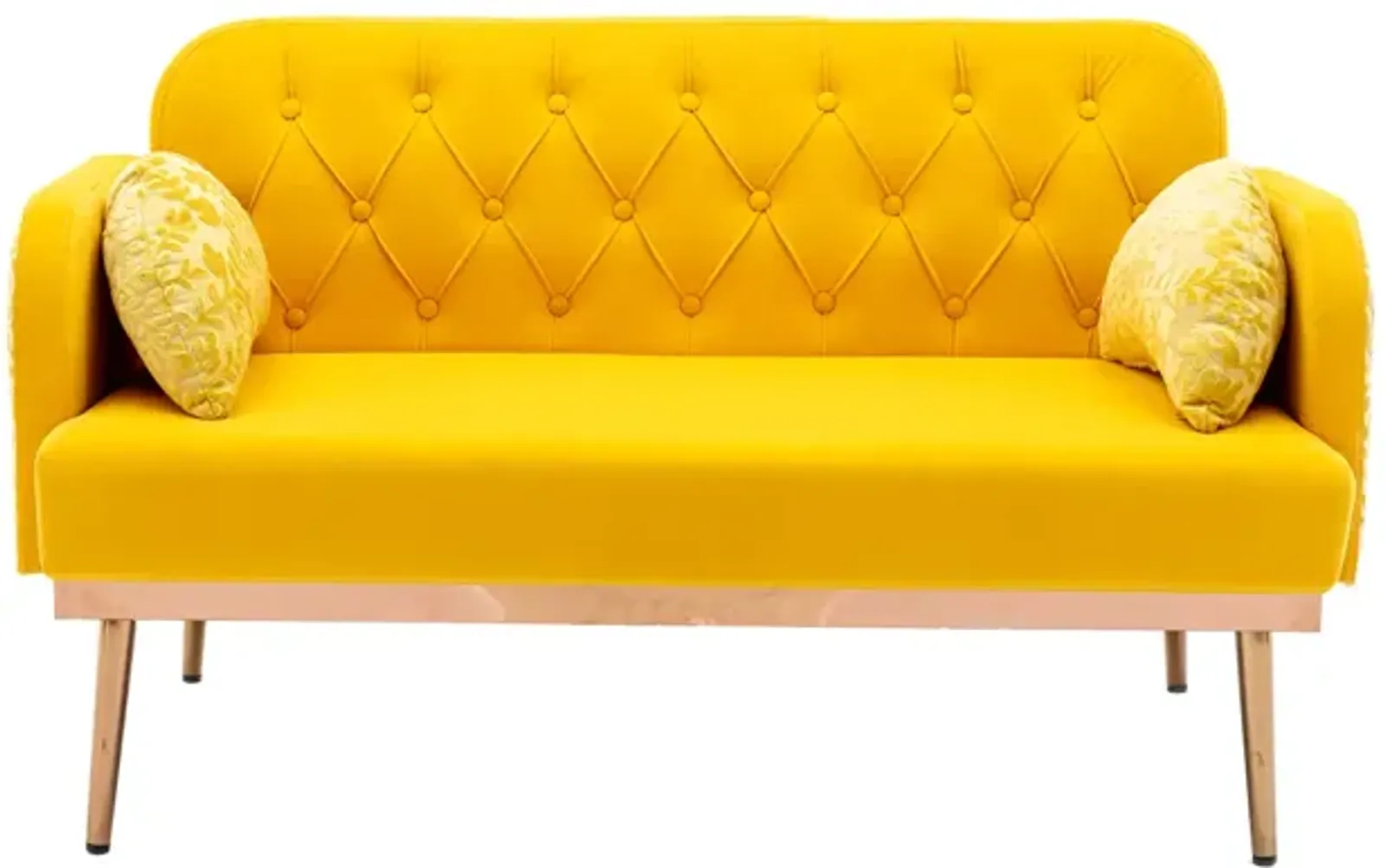 Velvet Sofa, Accent Sofa. Loveseat Sofa With Metal Feet