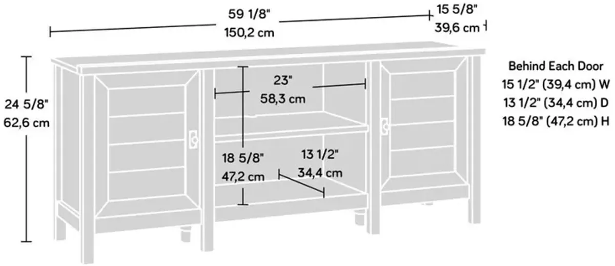 Sauder Cottage Road 59 Credenza Ro/Lo Top