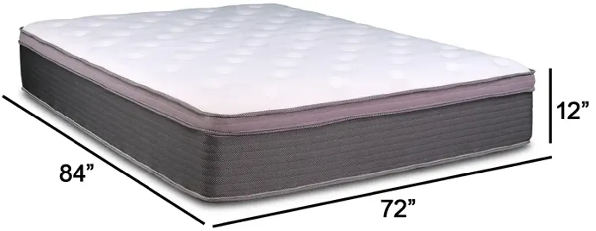 Cari 12 Inch Hybrid California King Mattress, Gel Memory Foam, Pocket Coils - Benzara