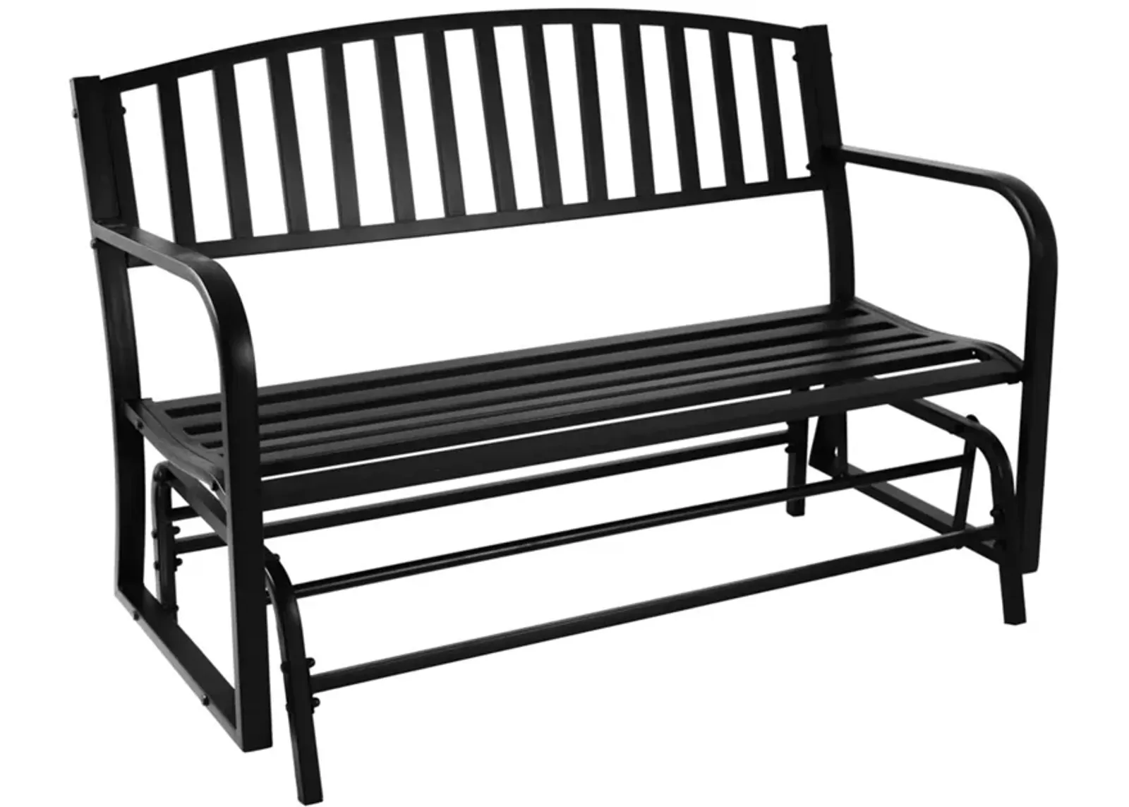 Sunnydaze 2-Person Steel Outdoor Glider Garden Bench - Black