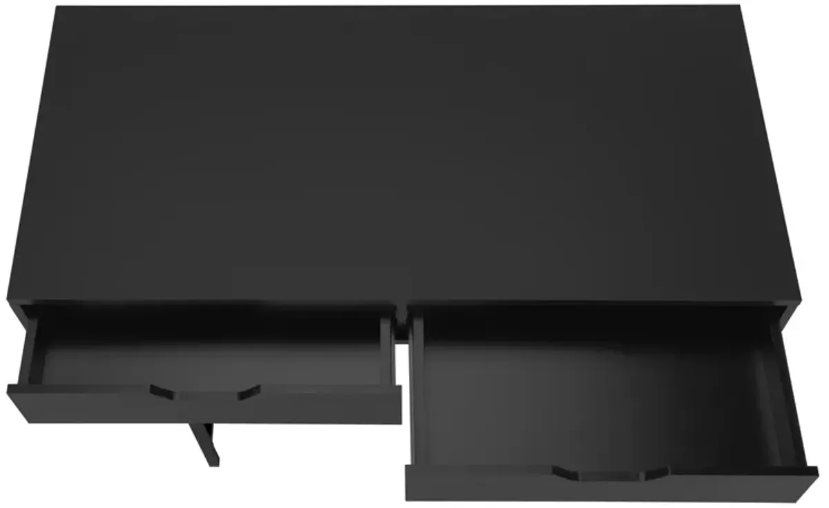 Monarch Specialties I 7556 Computer Desk, Home Office, Laptop, Storage Drawers, 48"L, Work, Metal, Laminate, Black, Contemporary, Modern