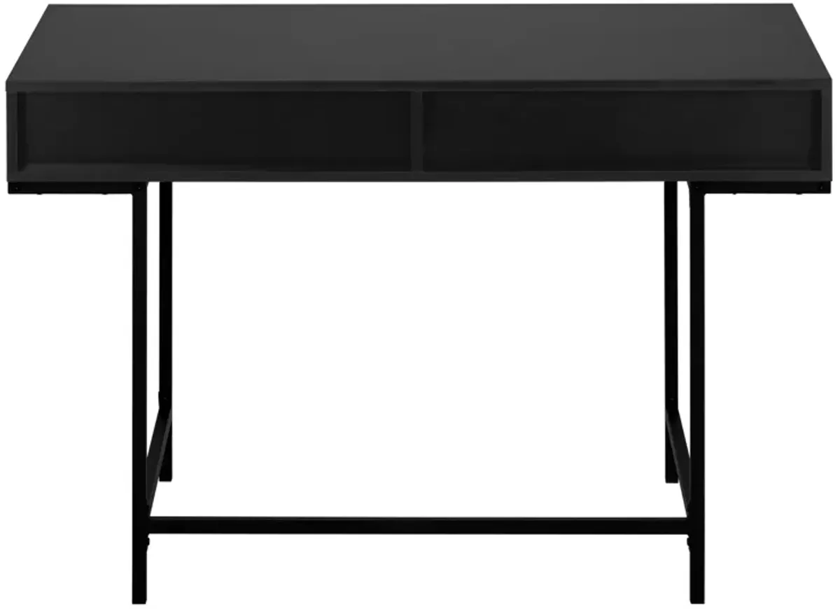 Monarch Specialties I 7556 Computer Desk, Home Office, Laptop, Storage Drawers, 48"L, Work, Metal, Laminate, Black, Contemporary, Modern