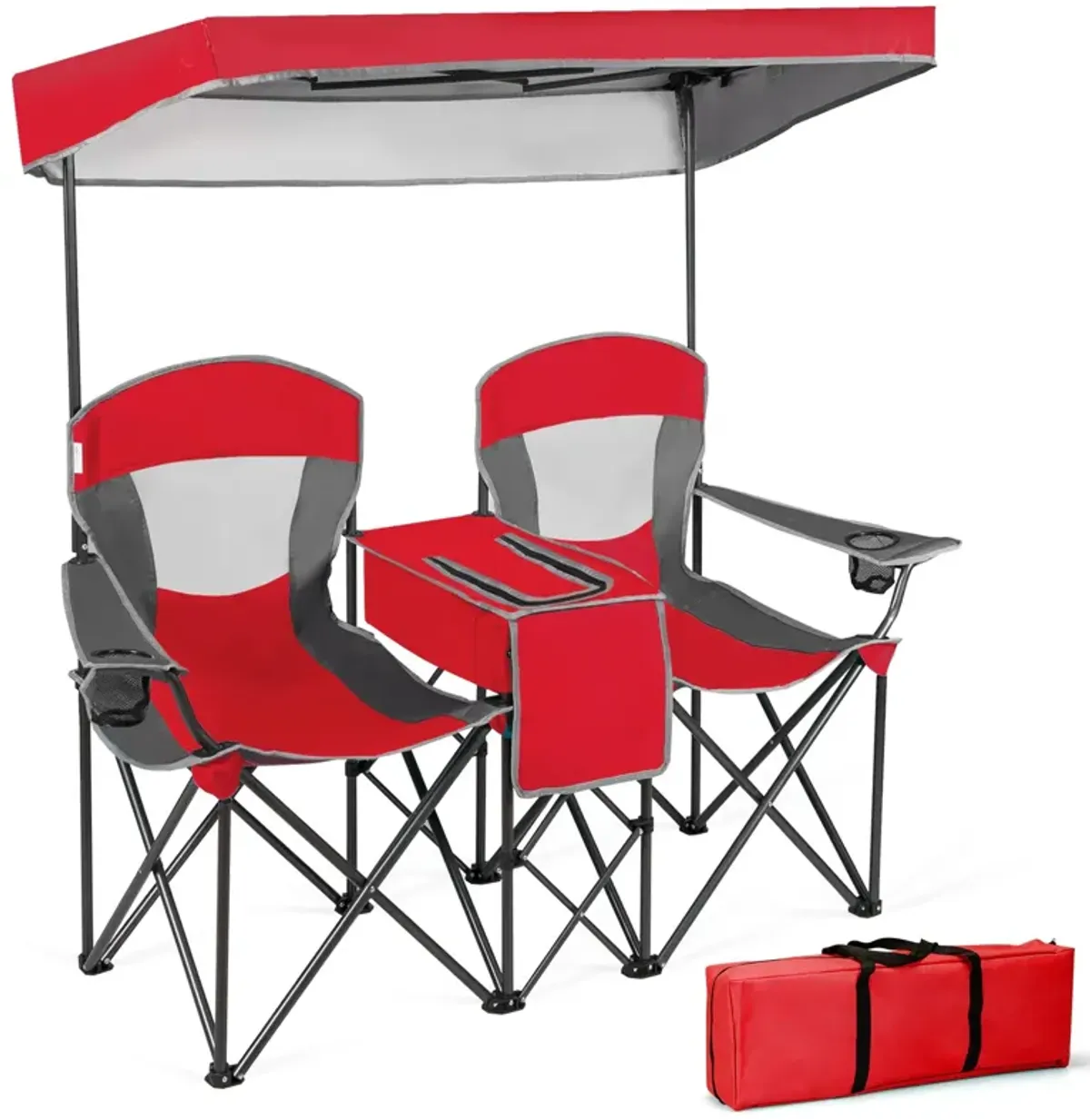 Portable Folding Camping Canopy Chairs with Cup Holder