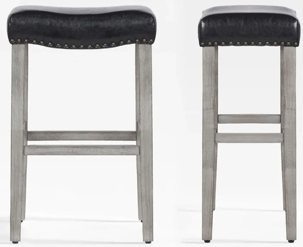 WestinTrends 29" Upholstered Saddle Seat Bar Stool (Set of 2)