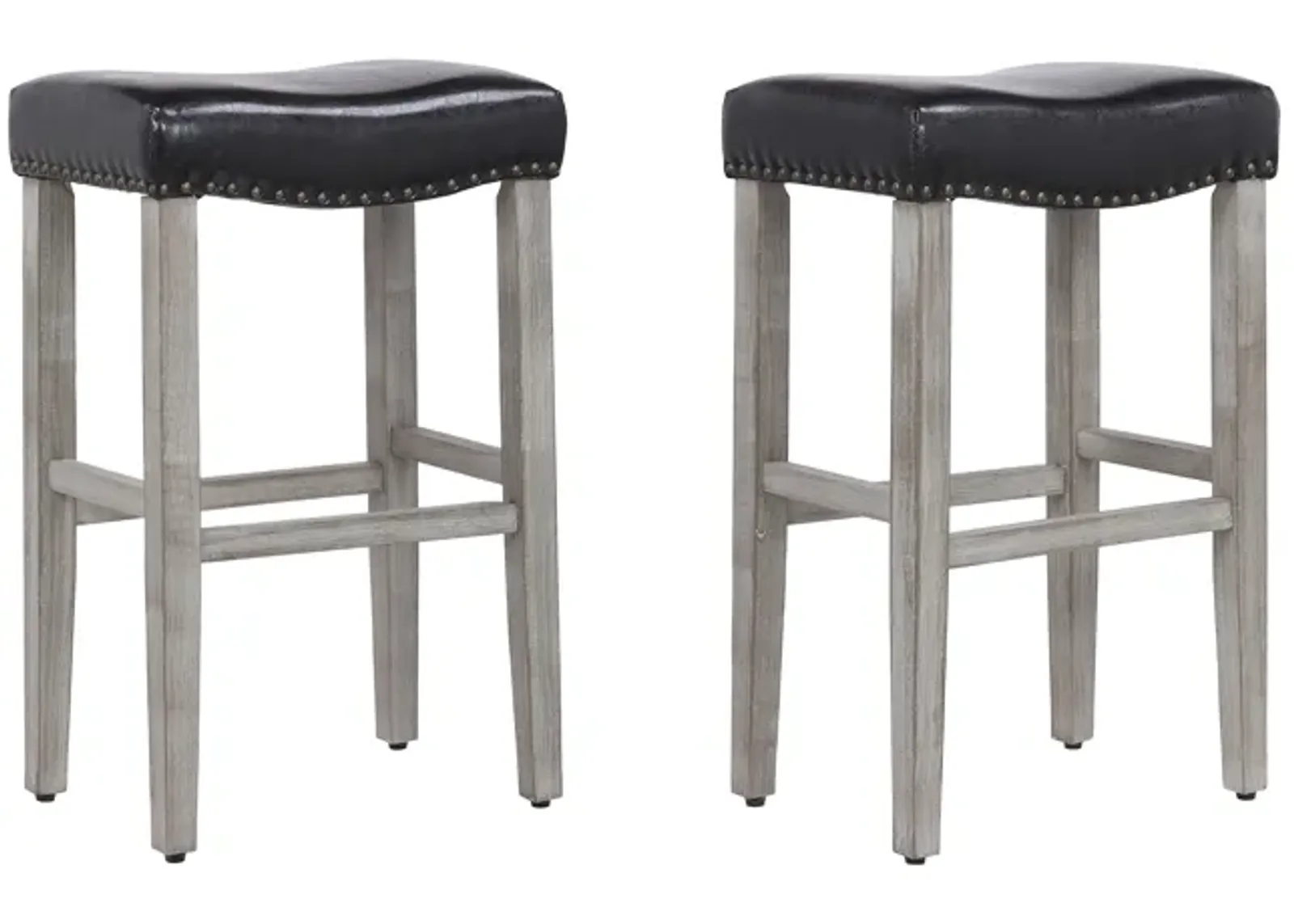 WestinTrends 29" Upholstered Saddle Seat Bar Stool (Set of 2)