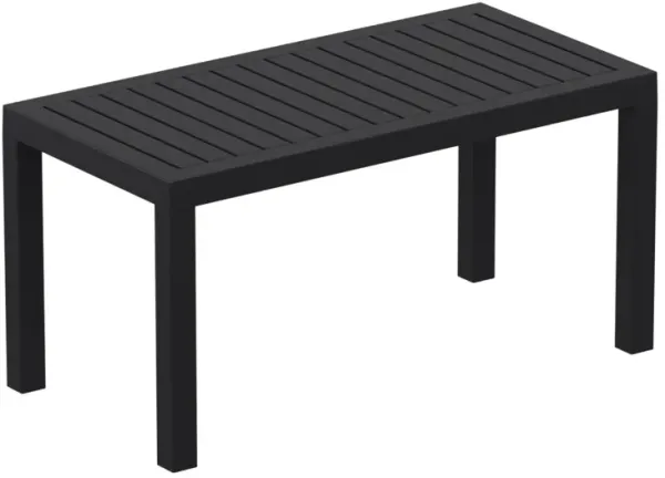 36" White Patio Solid Rectangular Patio Resin Coffee Table