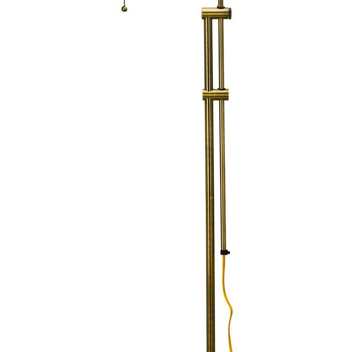 Metal Rectangular Floor Lamp with Adjustable Pole, Gold-Benzara