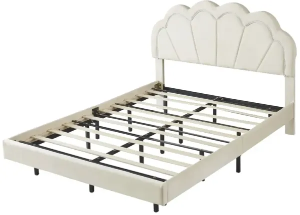 2-Pieces Bedroom Sets Full Size Upholstered LED Platform Bed With Storage Ottoman-Velvet