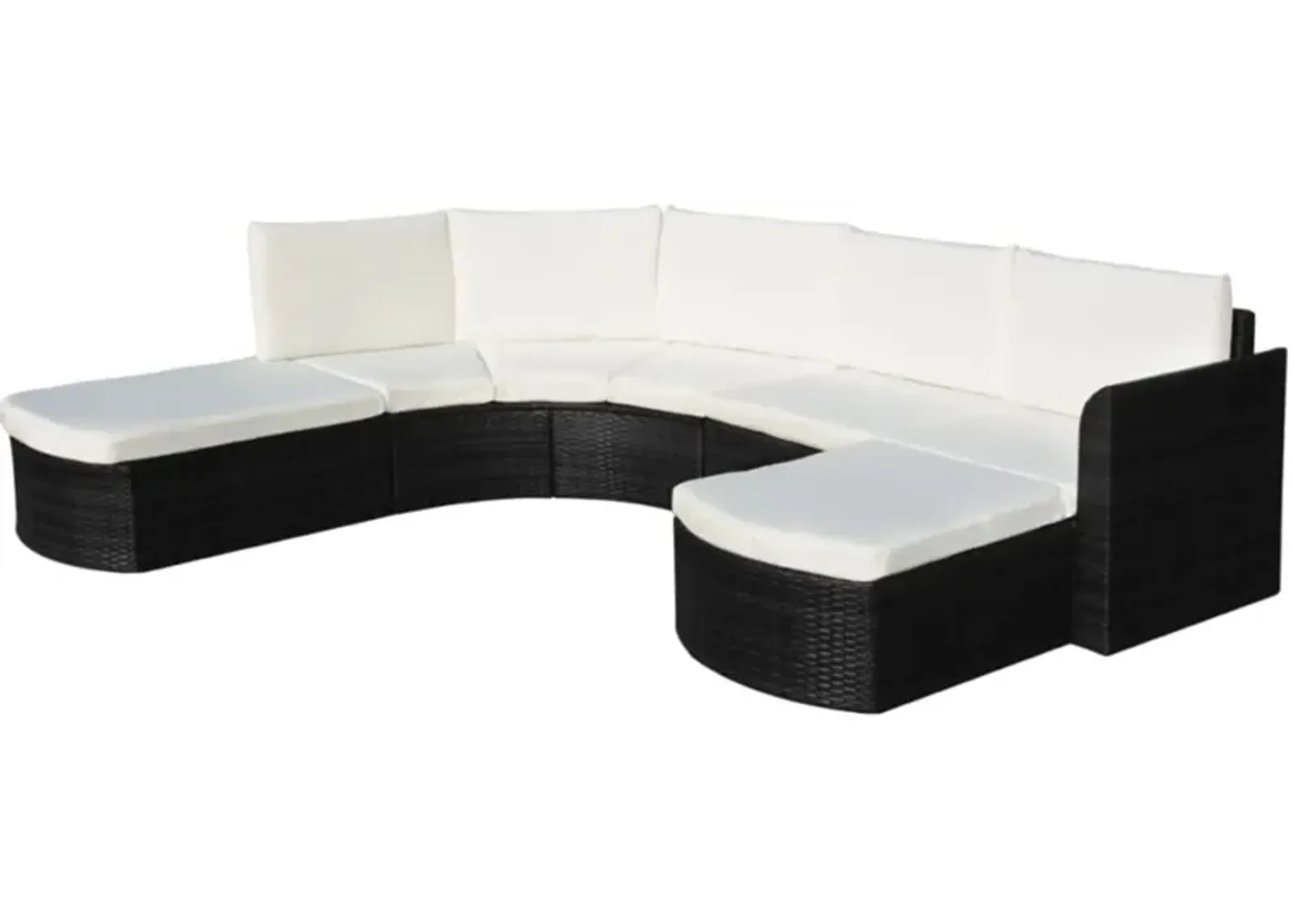 vidaXL 4 Piece Garden Lounge Set with Cushions Poly Rattan Black