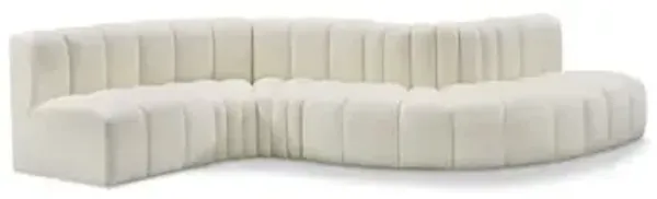 Meridian Furniture Arc Cream Vegan Leather Modular Sofa