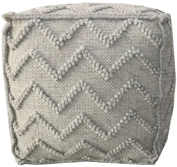 Contemporary Garnet Pouf in Stone