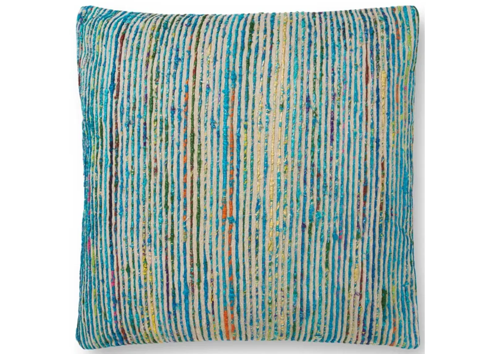 P0242 Blue/Multi 22"x22" Down Pillow