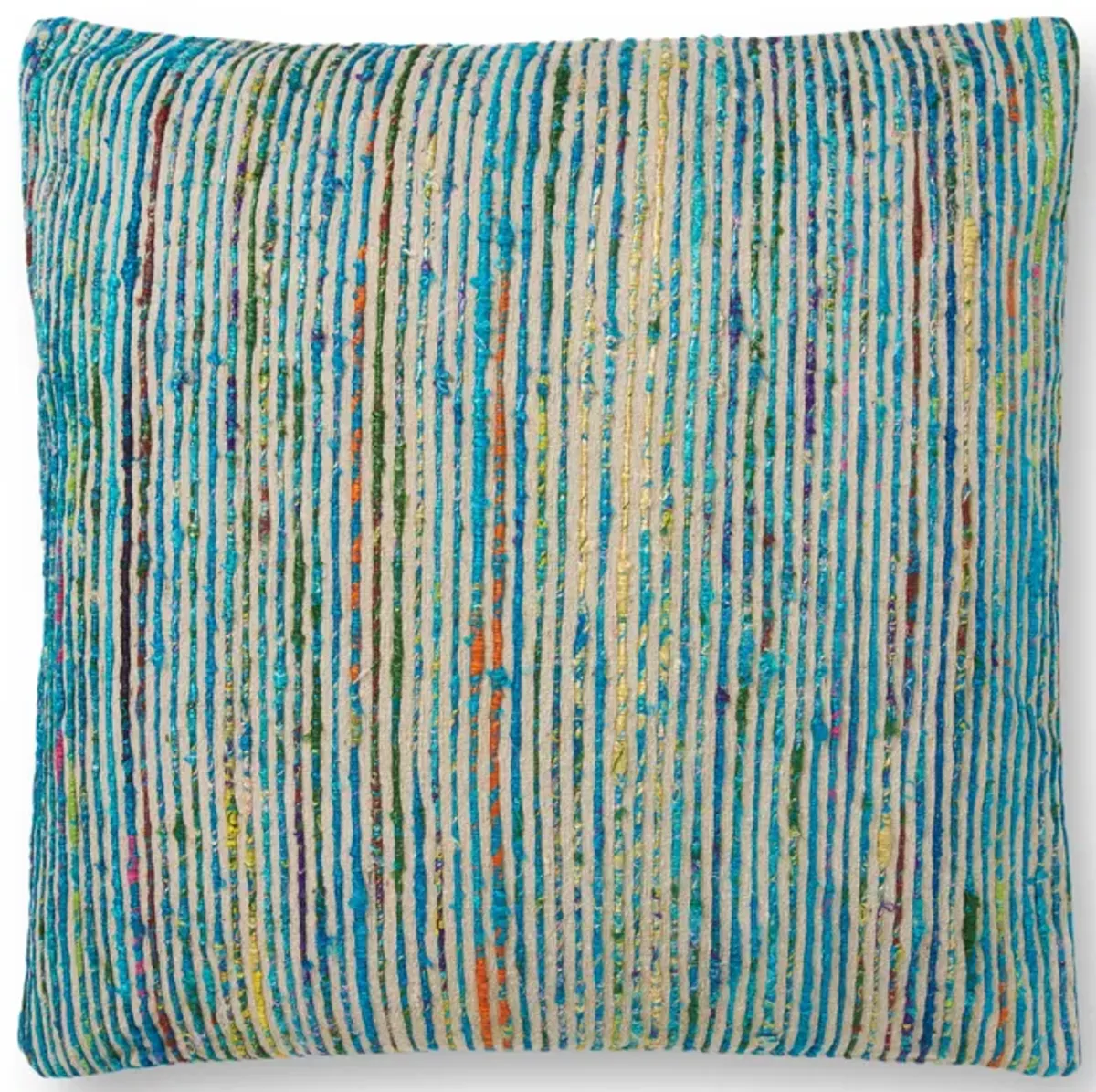 P0242 Blue/Multi 22"x22" Down Pillow