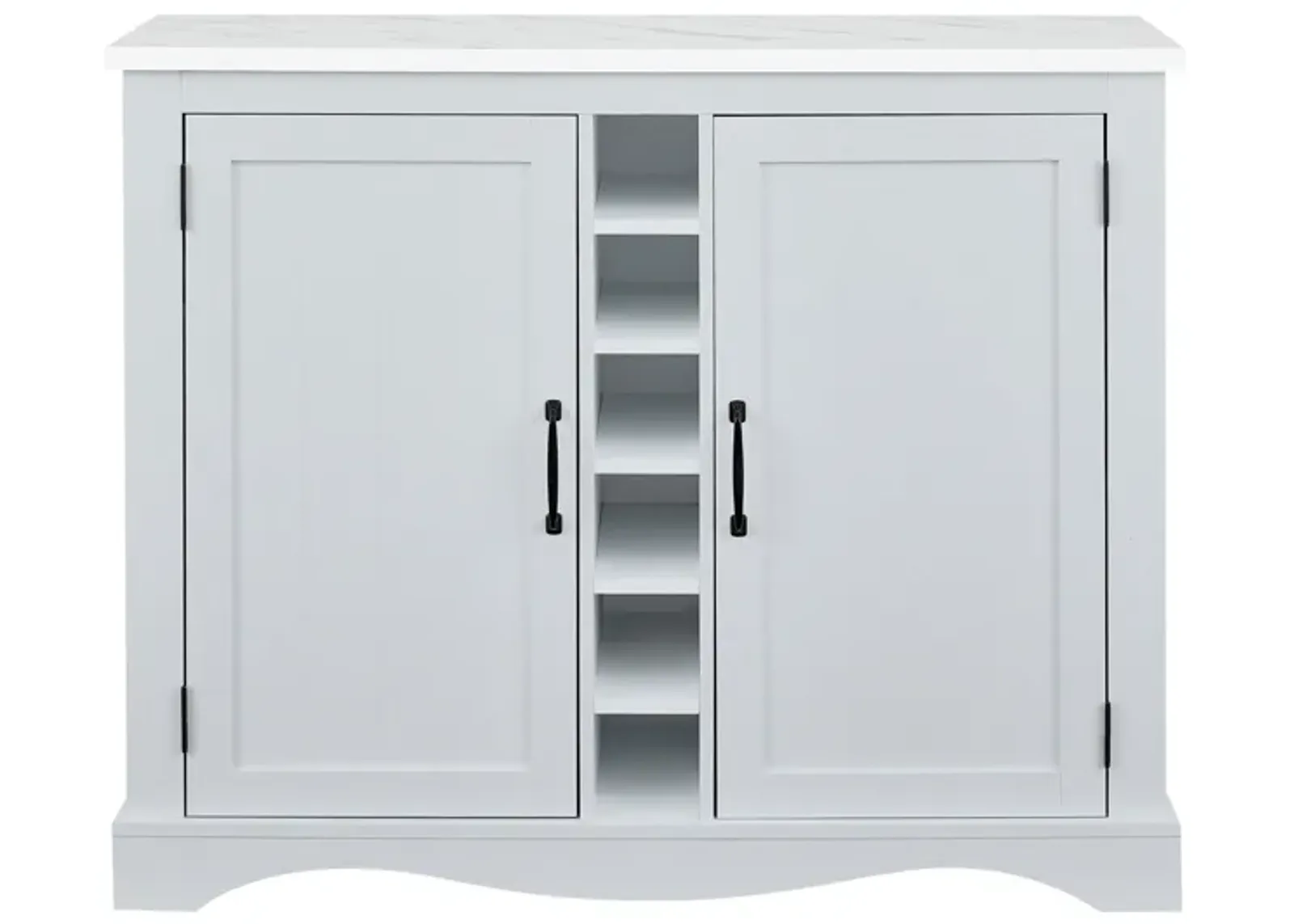 FESTIVO Sleek 47" Buffet Bar Cabinet with Marble-Like Top