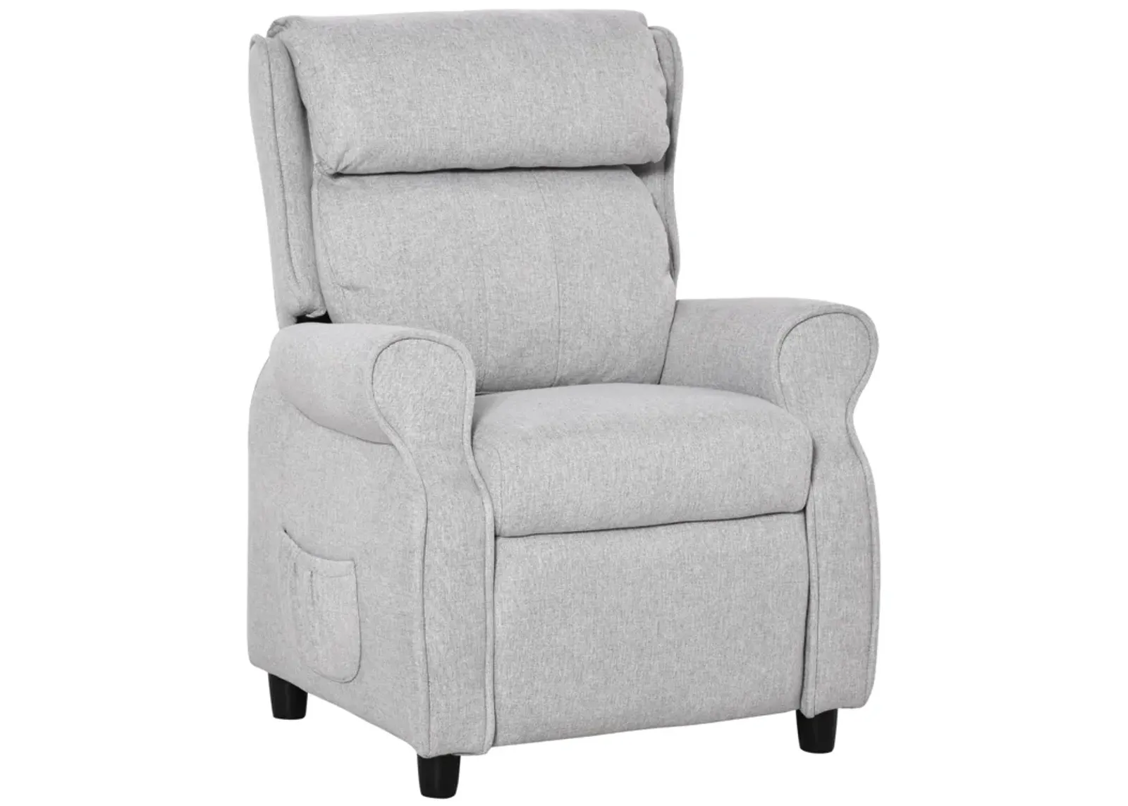 Light Grey Kids' Lounger: Adjustable Recliner with Footrest for Ages 3-5