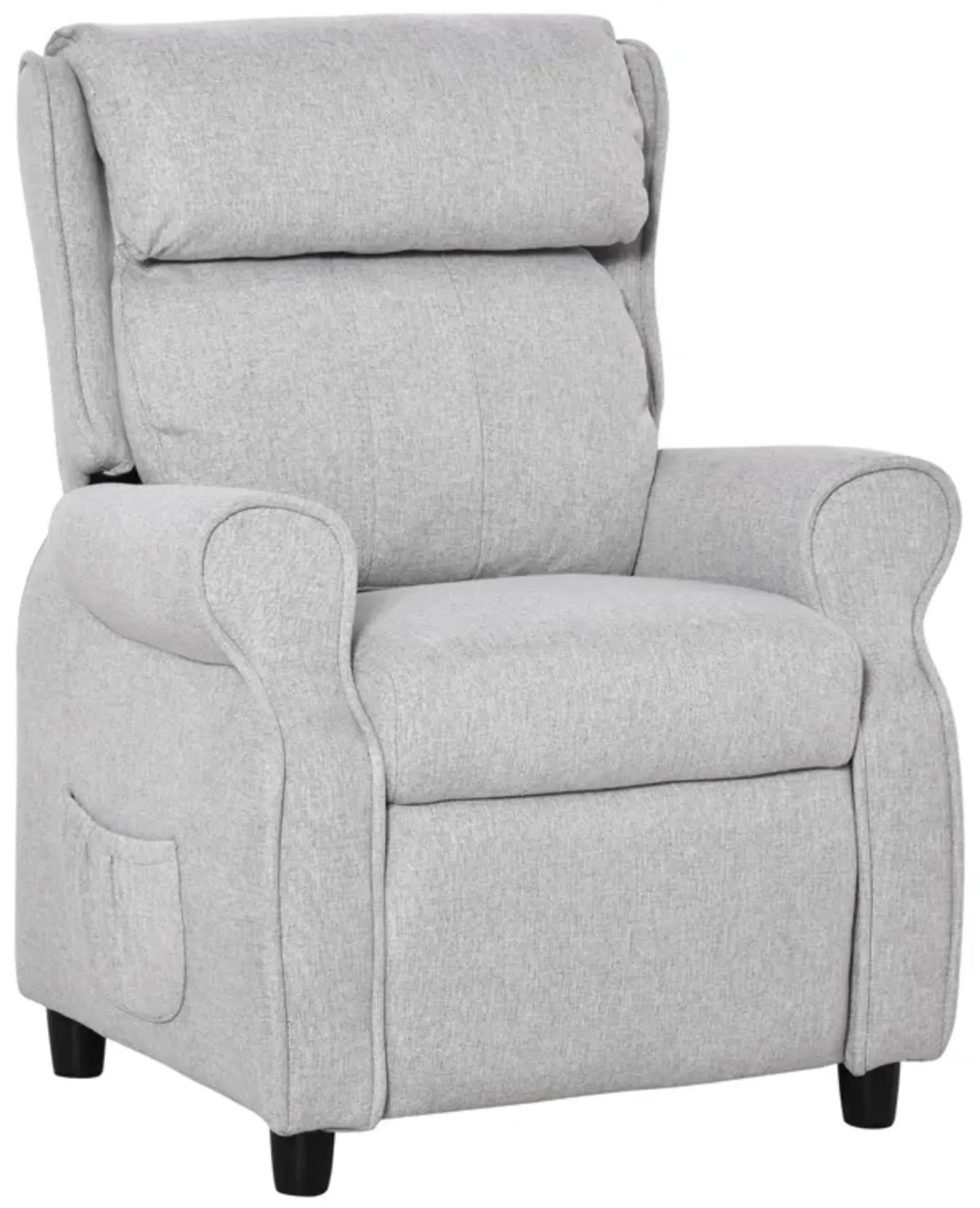 Light Grey Kids' Lounger: Adjustable Recliner with Footrest for Ages 3-5