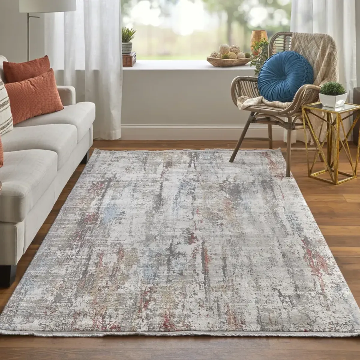 Cadiz 3903F Gray/Red/Blue 4'10" x 7'10" Rug