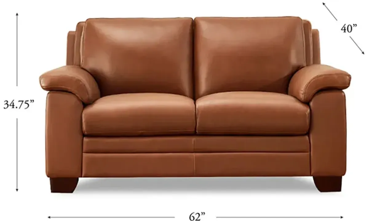 Magnum Top Grain Leather Loveseat