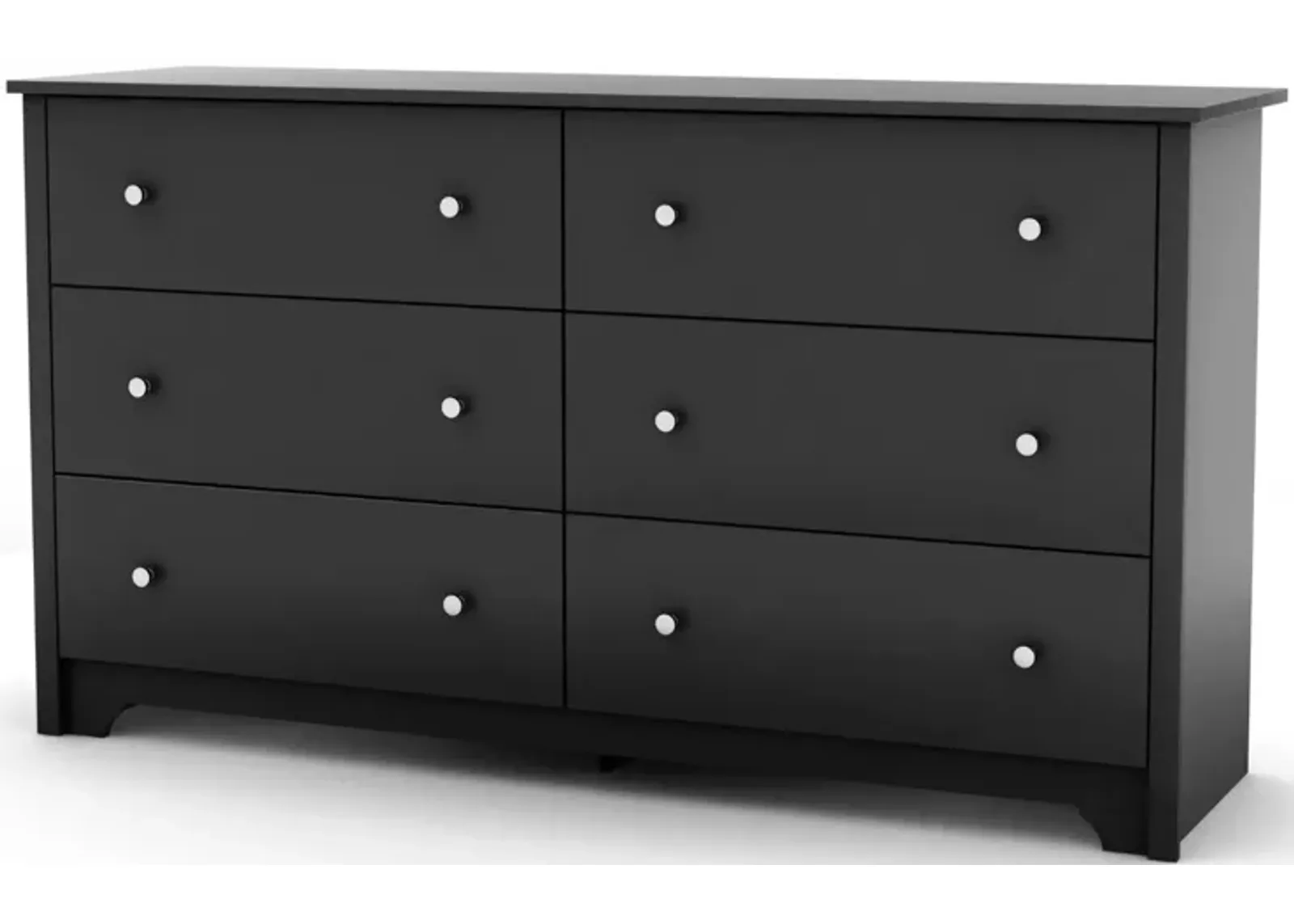 Hivvago Black 6 Drawer Bedroom Dresser with Nickle Metal Knobs Handles