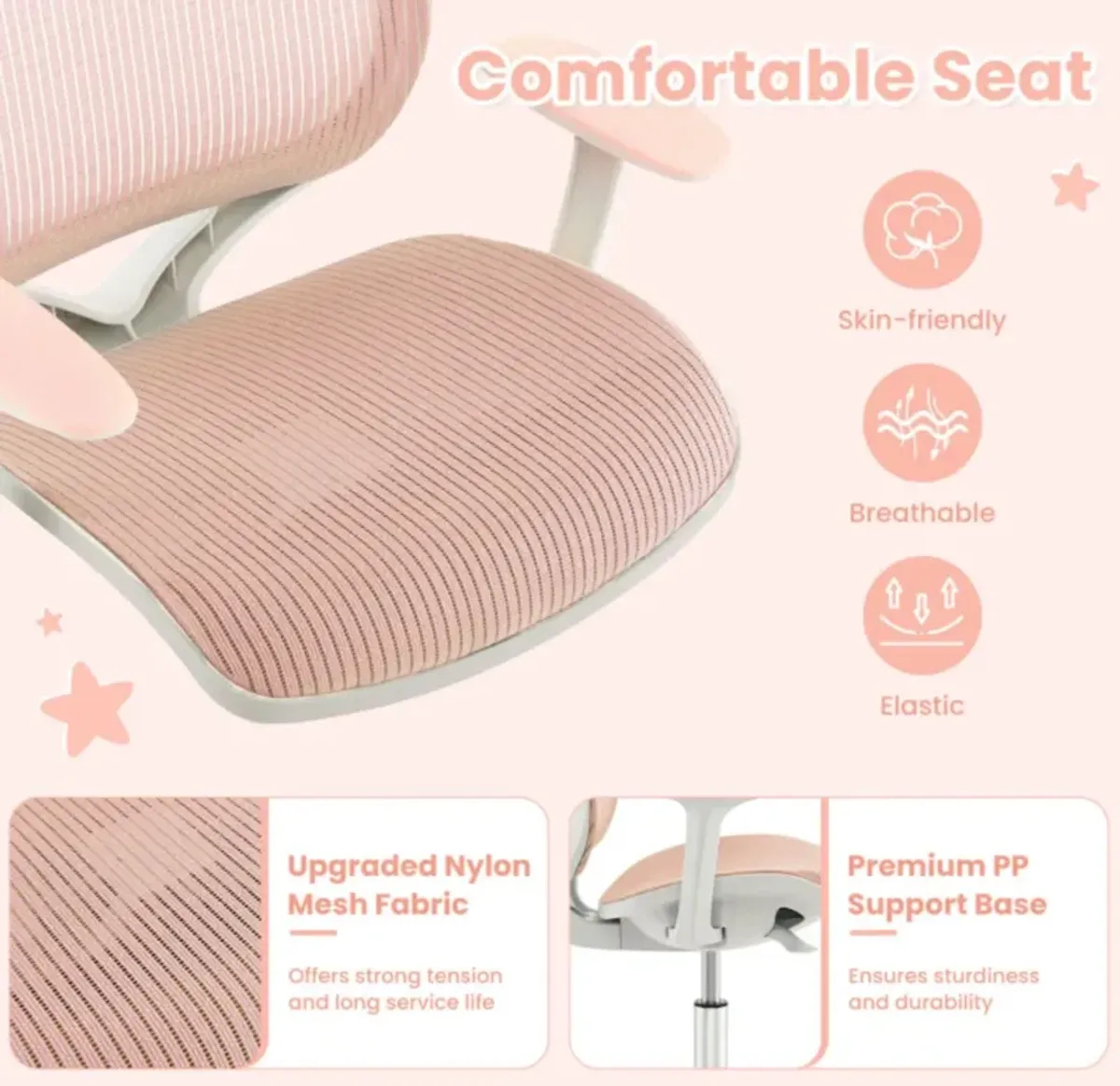 Hivvago Swivel Mesh Children Computer Chair with Adjustable Height