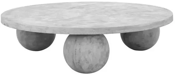 Shatana Home Dani Round Coffee Table Large In Light Grey Concrete