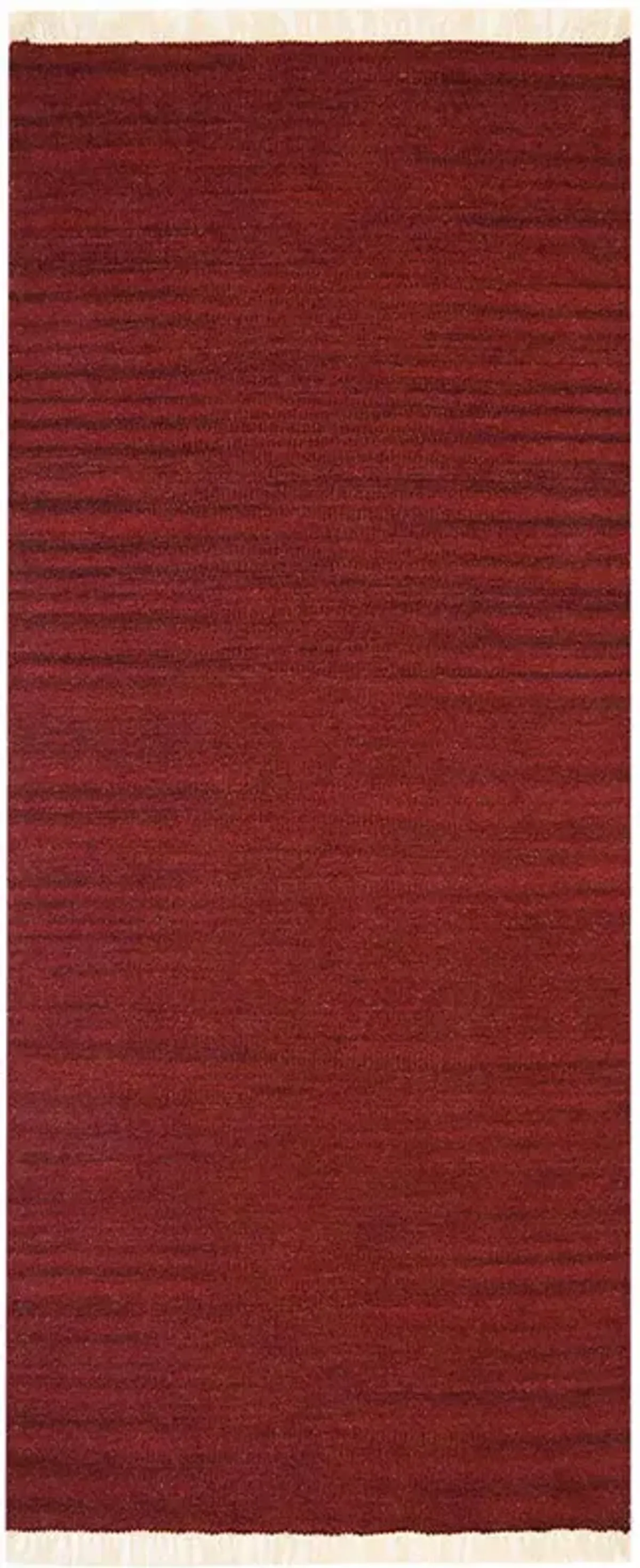 RUGSOTIC CARPETS HAND WOVEN FLAT WEAVE KILIM WOOL ECO-FRIENDLY AREA RUGS  - 3'x13', Runner Shape, Burgundy Color, Solid Plain Design, Low Pile  Handmade Rugs for Living Room, Bed Room (D00111)