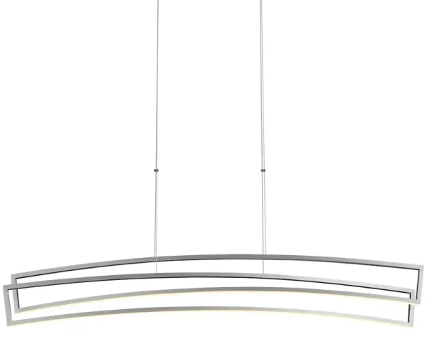 VONN Lighting Integrated LED Pendant Light Height Adjustable Linear Chandelier in Silver
