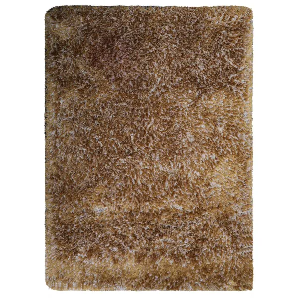 RUGSOTIC CARPETS HAND TUFTED SHAG POLYESTER ECO-FRIENDLY AREA RUGS  - 8'x10', Rectangle, Gold , Solid Plain Design, High Pile Thick Handmade Anti Skid Area Rugs for Living Room, Bed Room K00111