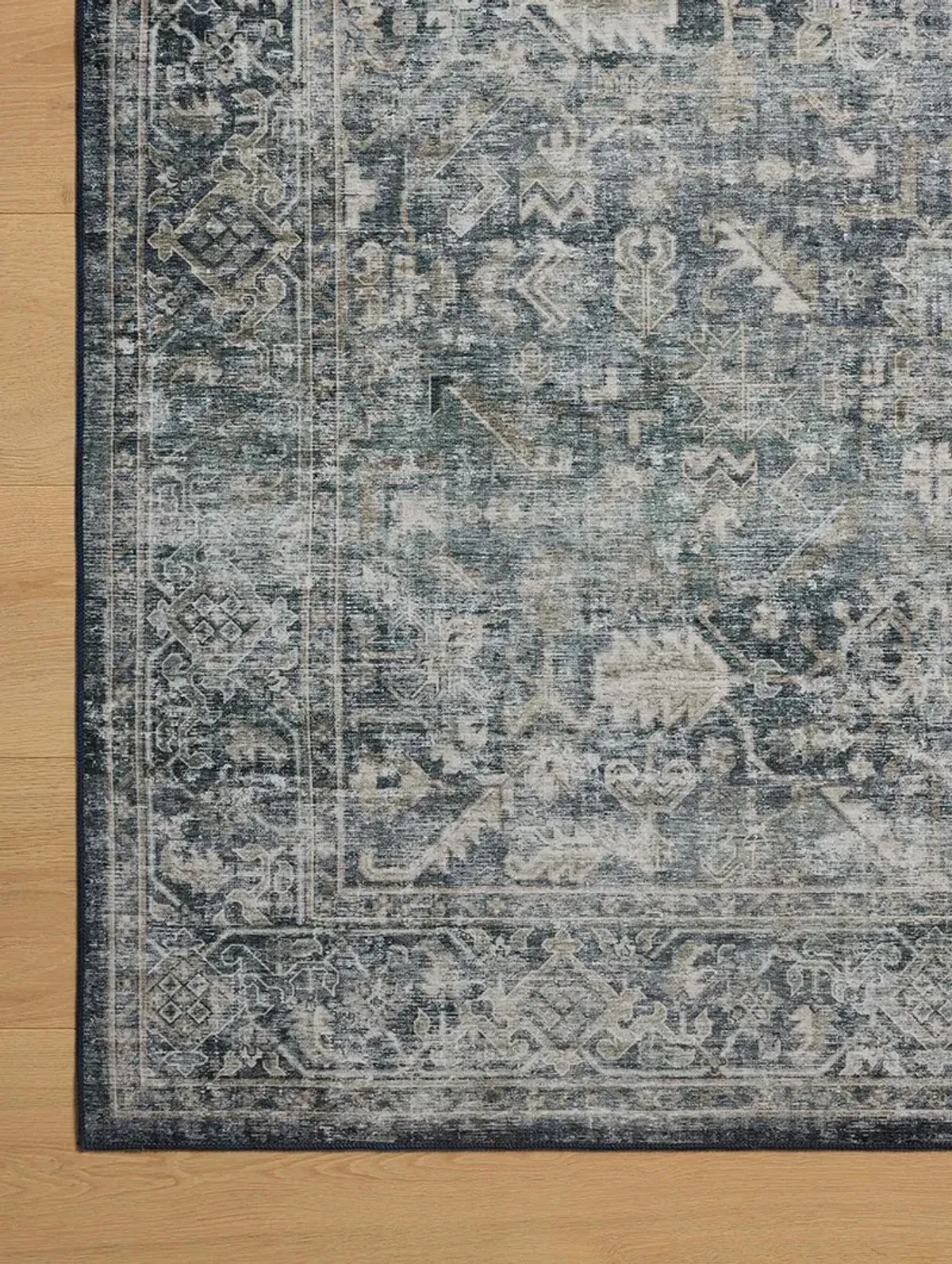 Josie  Ocean/Natural 9'0"x12' Machine Washable Rug