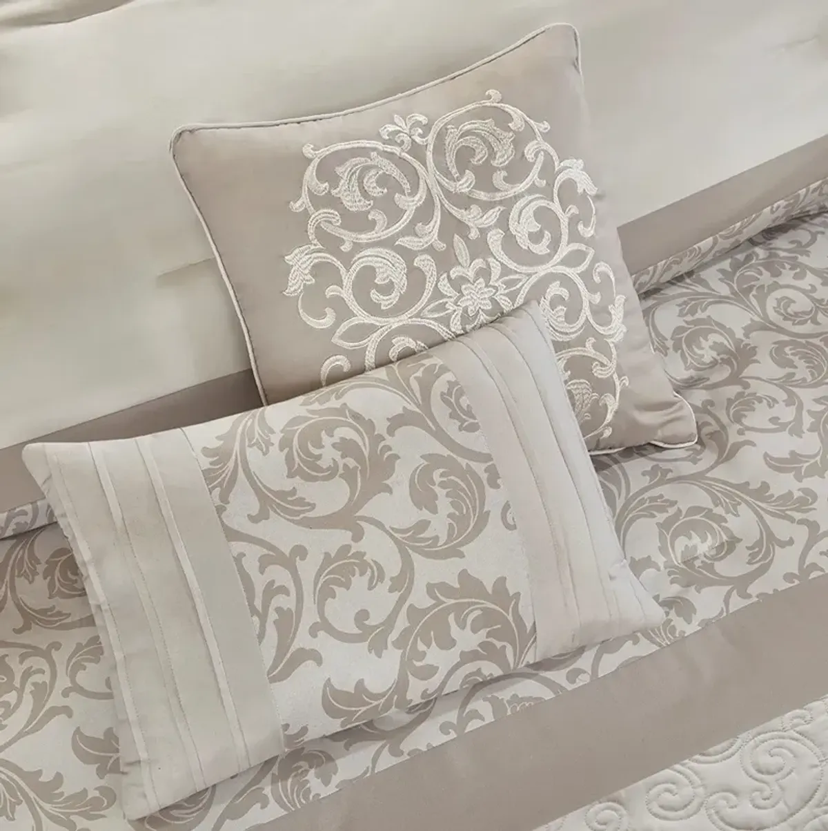 Gracie Mills McConnell 8-Piece Embroidered Pintucked Comforter Set