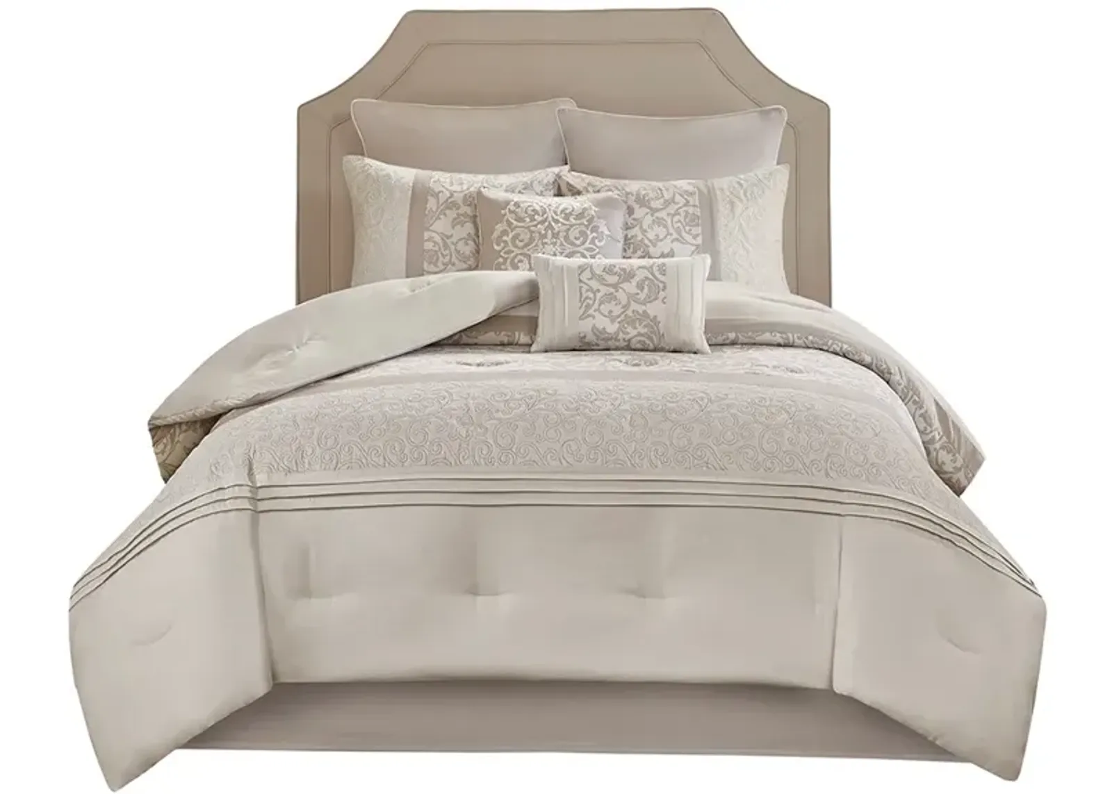 Gracie Mills McConnell 8-Piece Embroidered Pintucked Comforter Set