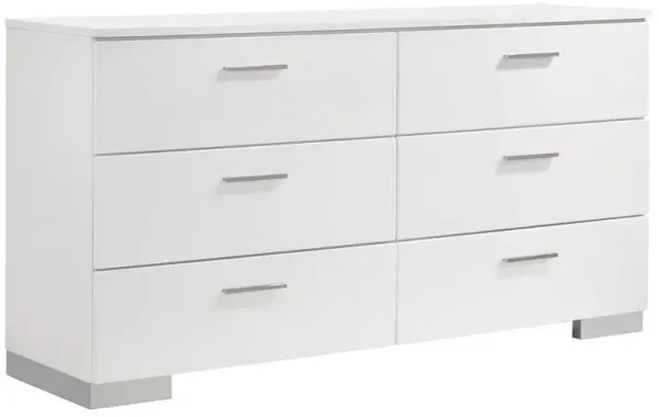Coaster Co. of America Felicity 6-drawer Dresser White High Gloss